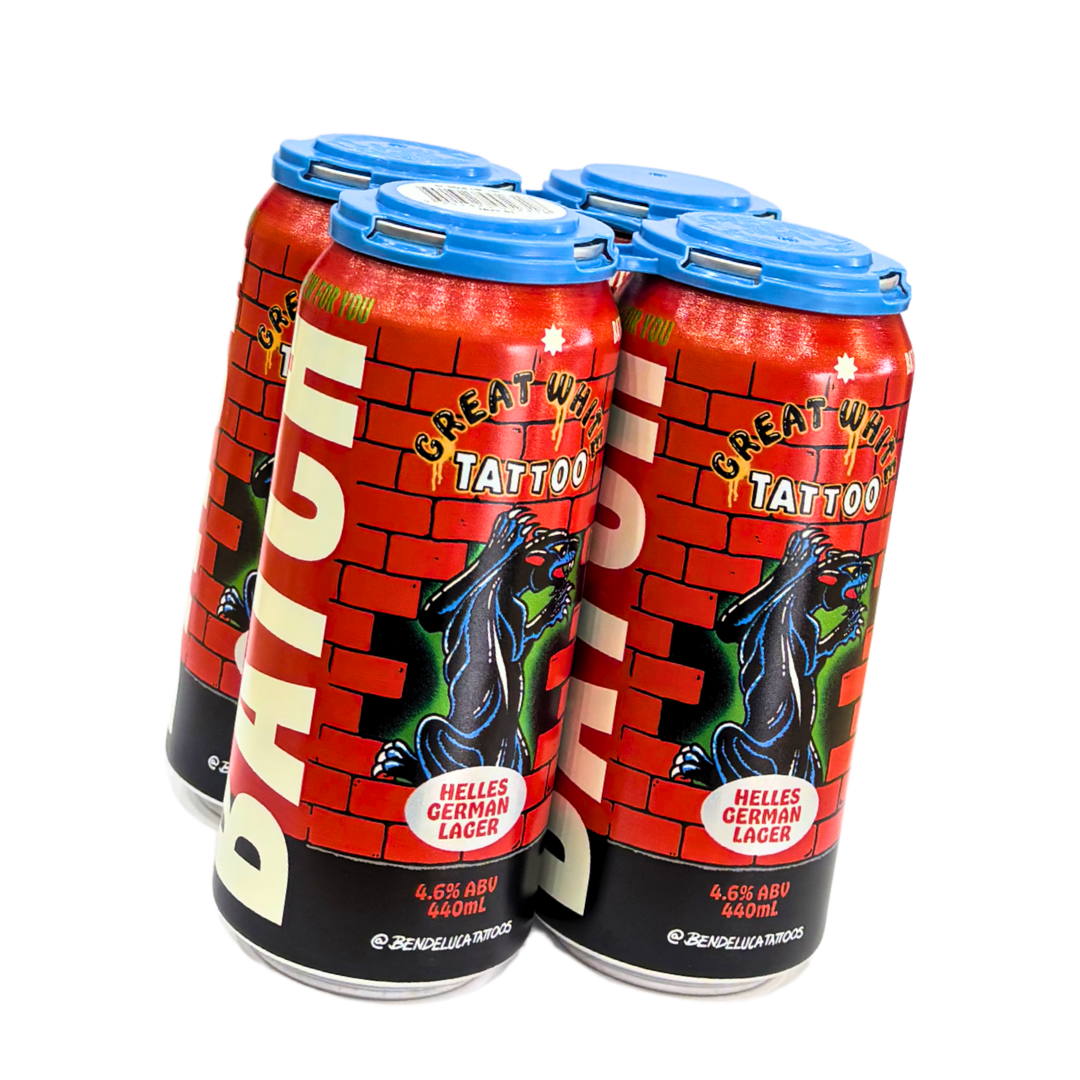 Batch Brewing Co - Great White Tattoo - Helles German Lager - 440mL 4.6% (Ben) (Copy)