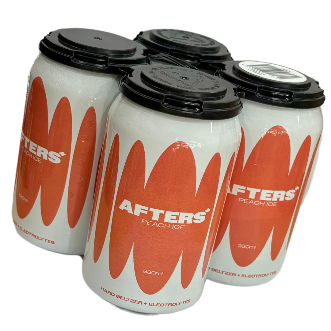 Afters Peach Ice Seltzer + Electrolytes 330ml 4%