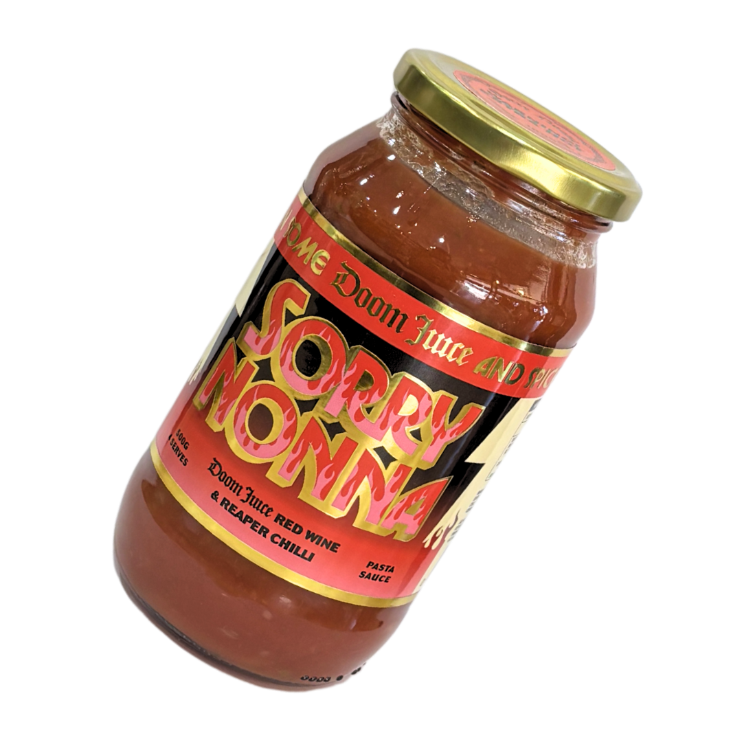 Sorry Nonna x Doom Juice Red Wine and Reaper Chilli Pasta Sauce