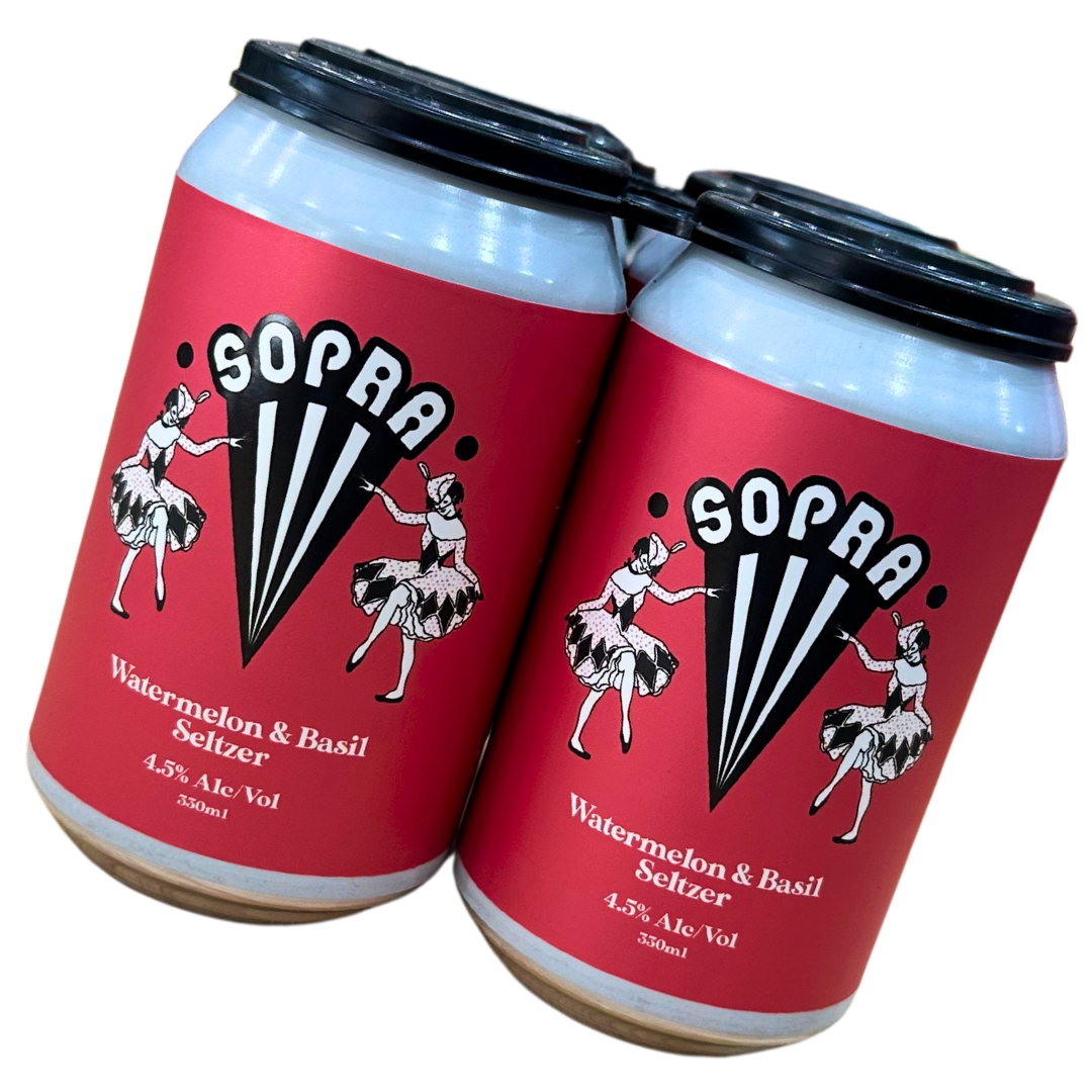 Sopra Watermelon + Basil Seltzer 330mL 4.5%