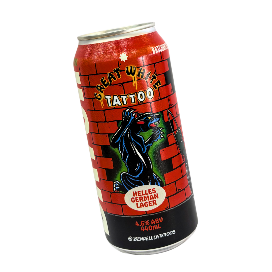 Batch Brewing Co - Great White Tattoo - Helles German Lager - 440mL 4.6% (Ben) (Copy)