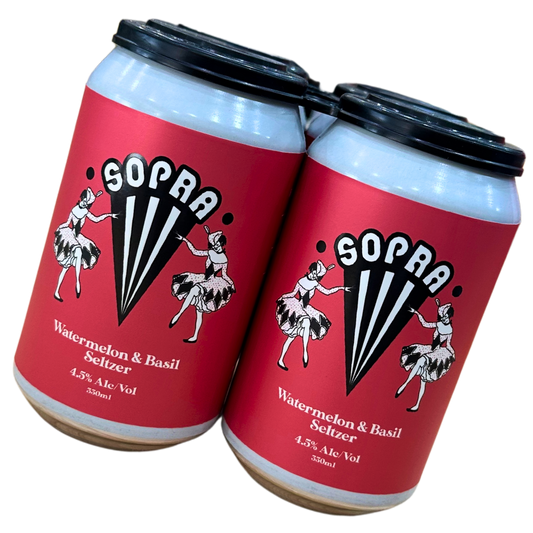 Sopra Watermelon + Basil Seltzer 330mL 4.5%